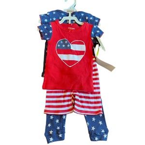 Chick Pea Toddler 100% Cotton Girls’ Patriotic Pajama Set
